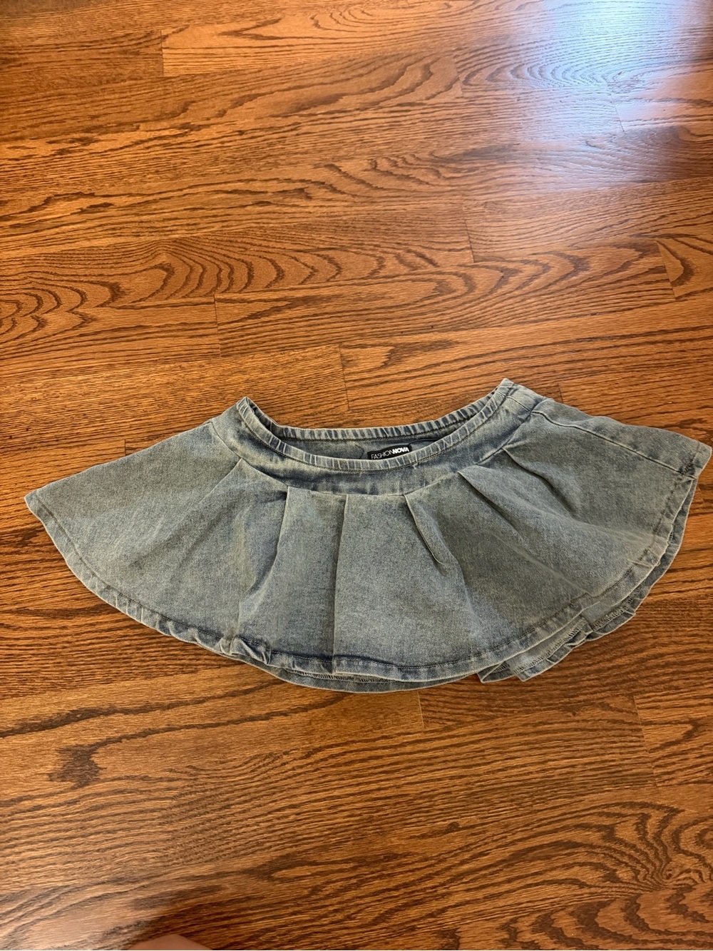 Fashion Nova pleated micro Mini Skirt - Gray Denim